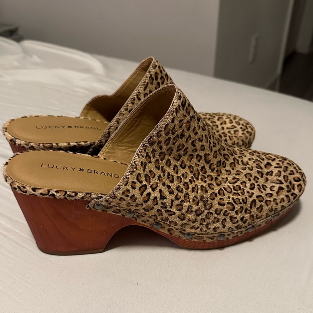 Lucky Brand Cheetah Mules - Women’s Size 12